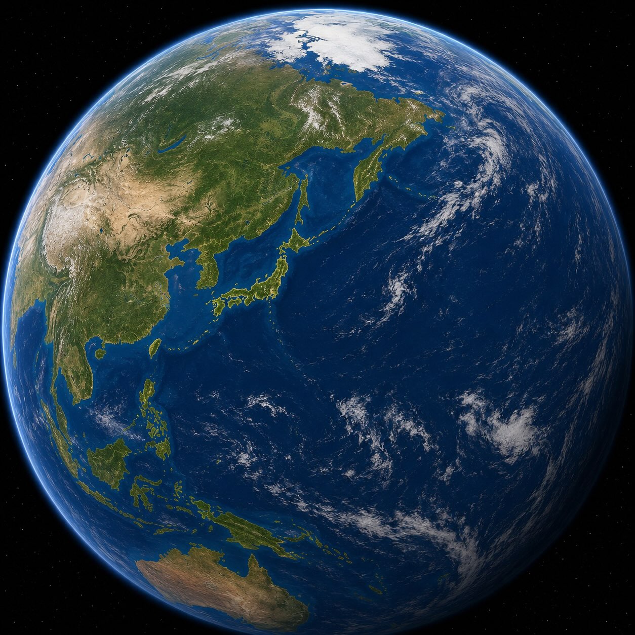 Earth view showing Japan